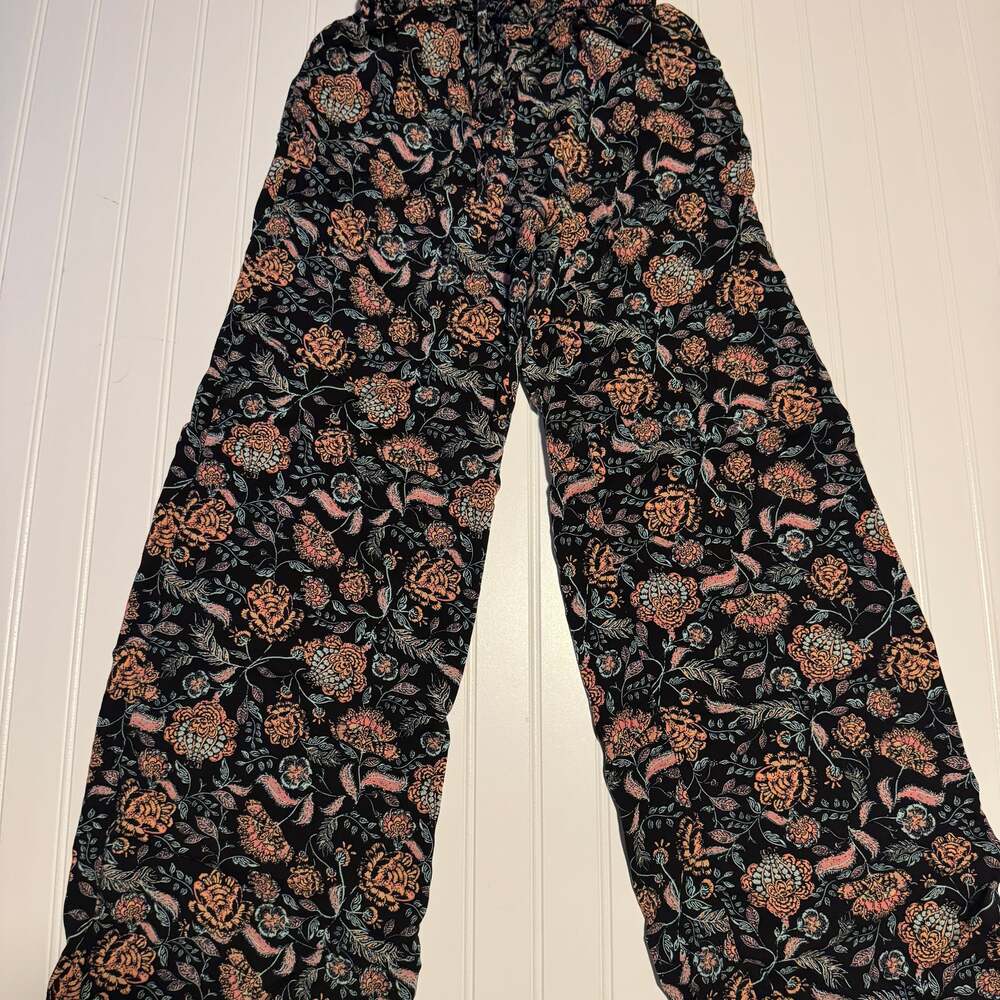 SO Goods For Life Floral Wide Leg High Rise Boho Pants